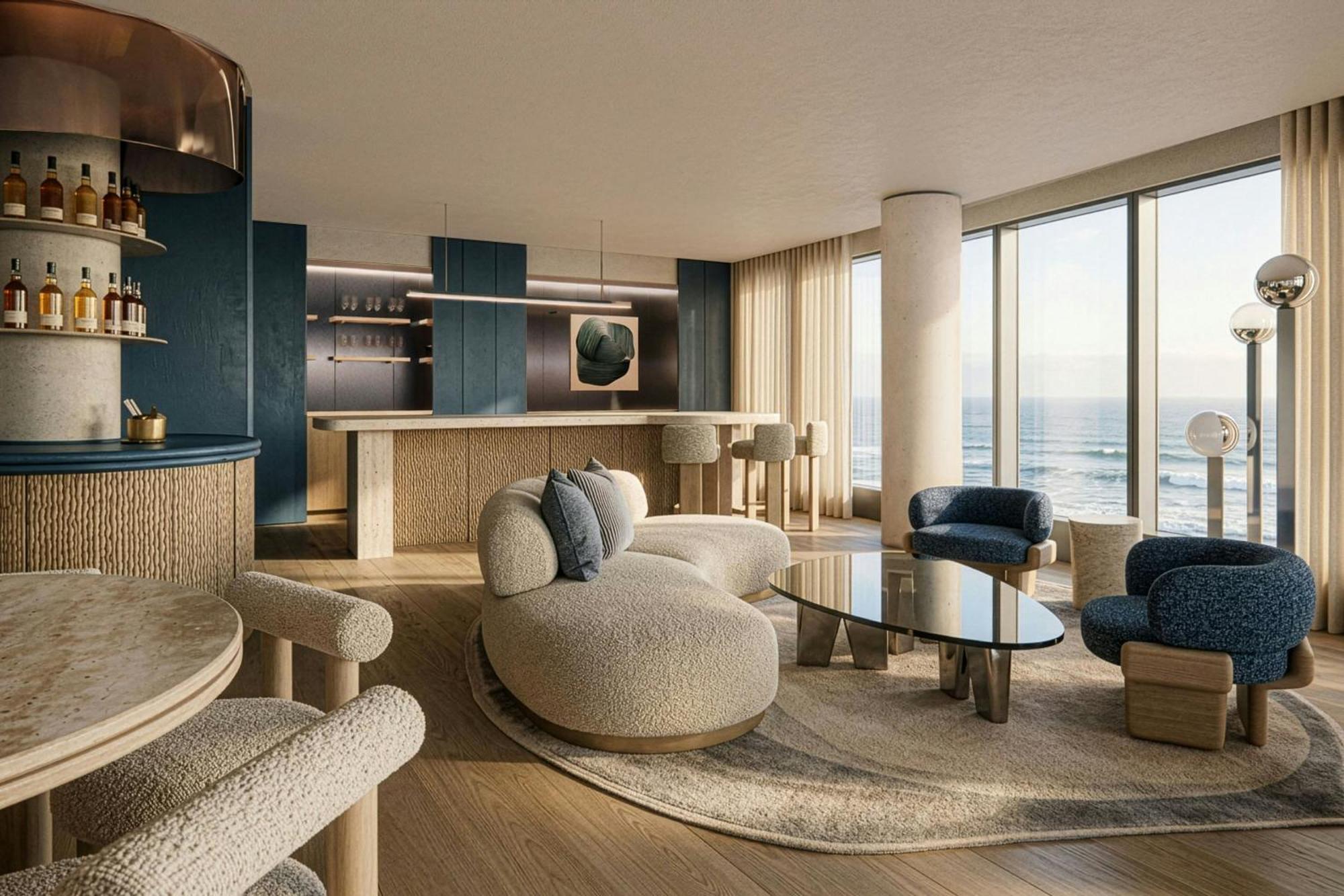 Ático presidencial de tres dormitorios con vistas al mar y terraza